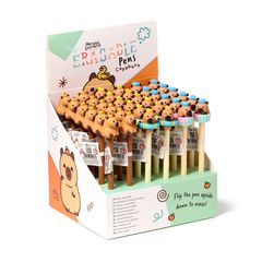 KAWAII - Cabybara - Head Topper Erasable Gel Pen (Display of 36 pcs)