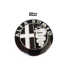ΣΗΜΑ ΚΑΠΟ - ΠΟΡΤ ΜΠΑΓΚΑΖ ALFA ROMEO ΜΑΥΡΟ ΑΣΠΡΟ 74MM