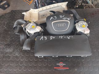 ΣΕΤ AIRBAG ΜΕ ΖΩΝΕΣ ΚΑΙ ΤΑΜΠΛΟ AUDI A3 8V 12-20