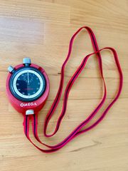 Omega Official Timekeeper Stopwatch with Holder & Strap Collectible 1970s Red Limited Edition