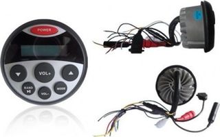 MP3 PLAYER 89MM - 12V - 4X25W ΜΕ ΡΑΔΙΟΦΩΝΟ/USB/BLUETOOTH ΑΔΙΑΒΡΟΧΟ ΣΤΡΟΓΓΥΛΟ ΜΑΥΡΟ