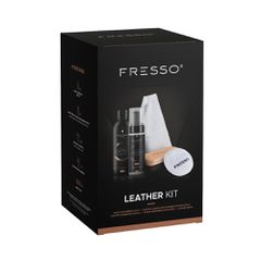 Fresso - Kit Καθαρισμού και Προστασίας Δέρματος Leather Kit με Cleaner 150 ml, Conditioner 250 ml και Αξεσουάρ Εφαρμογής - Σετ 5 Τεμ. (390839/FRE)
