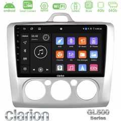 Clarion GL500 Series 8Core Android ClarionOS 4+64GB Ford Focus Manual AC Navigation Multimedia Tablet 9"