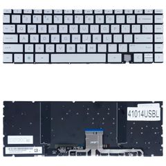 Πληκτρολόγιο - Laptop Keyboard για HP Envy 14-eb0204nw - Product number : 4H373EA M11376-B31 US No Frame Backlight Silver ( Κωδ.41014USBL )
