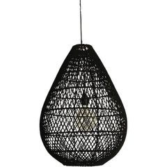 ΦΩΤΙΣΤΙΚΟ ΚΡΕΜΑΣΤΟ ΜΟΝΟΦΩΤΟ Ε27 MAX 60W 370X500mm RATTAN ΜΑΥΡΟ ARTE ILLUMINA KAI