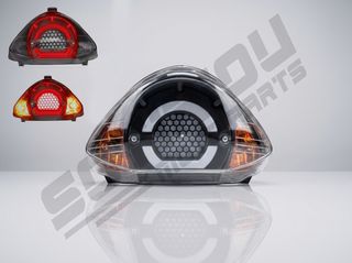 ΦΑΝΑΡΙ ΠΙΣΩ YAMAHA CRYPTON X 135 LED NEON ANGEL EYE ΚΟΚΚΙΝΟ ΜΕ ΦΛΑΣ