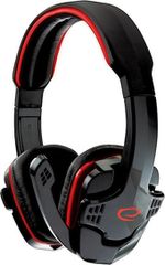 Esperanza Raven Over Ear Gaming Headset με σύνδεση 2x3.5mm Κόκκινο