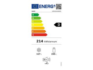 Haier Ψυγειοκαταψύκτης 352lt NoFrost Υ185xΠ59.5xΒ66.7εκ. Μαύρος HDPW5618DNPD