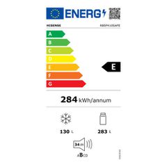 Hisense Ψυγειοκαταψύκτης 413lt Υ203xΠ59.5xΒ65.8εκ. Γκρι RB5P410SAFE