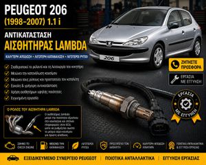 Peugeot 206 (1998–2007) 1.1 i - Αντικατάσταση Αισθητήρα Lambda
