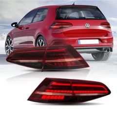 ΦΑΝΑΡΙΑ ΠΙΣΩ Full LED Taillights GOLF 7 Design 7.5 Facelift Dynamic Sequential Turning Lights Dark Cherry Red