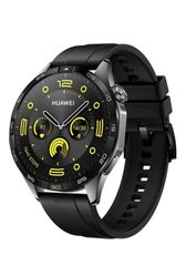 Huawei Watch GT 4 Stainless Steel 46mm Αδιάβροχο με Παλμογράφο (Black Fluoroelastomer Strap)