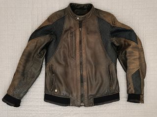 Harley-Davidson Woodway Slim Fit Mesh & Leather Jacket – Medium