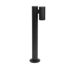 GLOBOSTAR® STEM GLB-103-0012 Φωτιστικό Κολωνάκι Κήπου LED 12W 1080lm 60° AC 220-240V Αδιάβροχο IP65 Θερμό Λευκό 2700K - Sanan SMD Chip - Μαύρο Ματ - Μ12 x Π18 x Υ60cm - 3 Χρόνια Εγγύηση