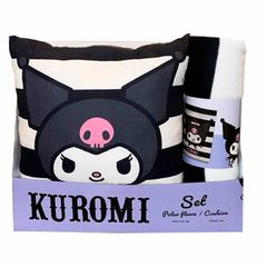 Hello Kitty Kuromi polar blanket + cushion set-thumb-1