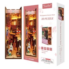 BOOK NOOK KIT - DIY- Japanese Grocery Store - 134pcs + LED Light