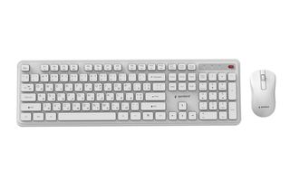 Gembird KBS-WPS-01 Slim Pro Business wireless desktop set, white, RU layout