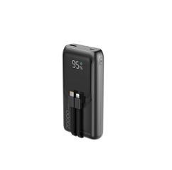Gembird PB20-PD20-LCD-01 Fast charging power bank with integrated cables, 20W, 20000 mAh, black
