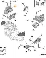 Peugeot/Citroen/DS/Opel Δεξιά Βάση Κινητήρα 9824342780-thumb-1