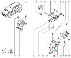 Renault Clio/Captur ‘13-20 Αριστερή Βάση (Μπρακετο) Κινητήρα 112533062R-thumb-1