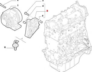 Opel/Fiat/Lancia Βάση/Μπρακετο Δυναμό 12855054 / 55206510 / 55206511 / 51788014-thumb-2