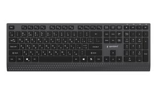 Gembird KB-MCH-06-CYRL Slim wired multimedia keyboard with Type-C adapter, Cyrillic layout, black