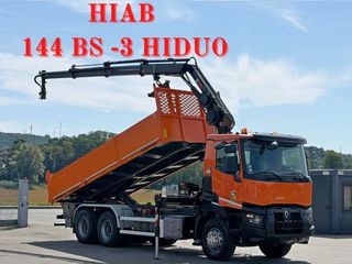 Ανατροπή + Γερανός Renault 2017 C 430 * HIAB 144 BS - 3 HIDUO +  ΤΗΛΕΧΕΙΡΙΣΤΗΡΙΟ * 6x4