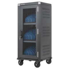 Manhattan iPad to 13", MacBook Air to 13" & Chromebook 14" 30-bay Charging Trolley/Cart via USB-C (30W), Also other tablets/smartphones (with device to USB-C cable), Bays 404x27.6x283mm, USB-C chargin
