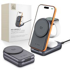 Tech-Protect A53 3in1 MagSafe 25W QI2.2 Wireless Charger - Dark Gray