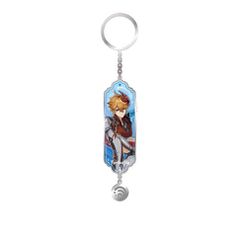 Genshin Impact Character Drawing Card Metal Keychain Tartaglia aka Childe