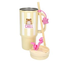 PENFection - To Go Cup with Straw CHILL - Butter-Yellow - 470 ml