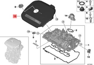 Mini F57/F54/F60/F55/F56 Πλαστικό Καπάκι/Καλλυμα Κινητήρα 11148632412 / 8632412-thumb-1