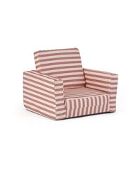 Kids Concept - Foldable Armchair - Stripe Clay Pink - 44x42x38cm