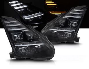 ΦΑΝΑΡΙΑ ΕΜΠΡΟΣ FULL LED HEADLIGHTS SEQ DRL fits NISSAN GT-R 08-23 Black