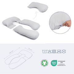 Doomoo - Maxi Pregnancy Pillow - Grey Dots-thumb-1