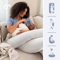 Doomoo - Maxi Pregnancy Pillow - Grey Dots-thumb-4
