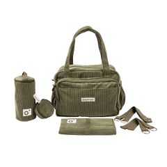 Doomoo - Diaper Bag with 8 Accessories - Khaki Corduroy
