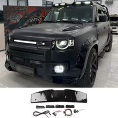 ΕΜΠΡΟΣ ΜΠΑΡΑ LED Land Rover Defender Gloss Black Urban Style LED DRL Roof Lights L663 90 110 130 2020-2025
