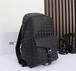 Mont Blanc Backpack High Quality Real Leather-thumb-2