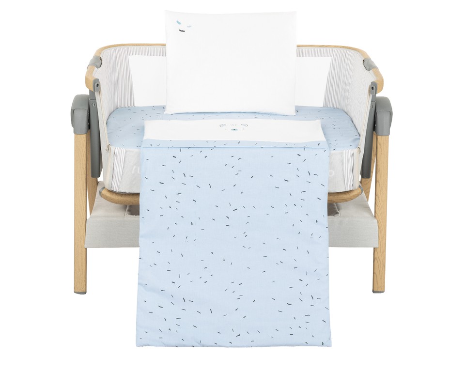 Mini cot bedding set 3pcs Bear with me Blue - Kikka Boo