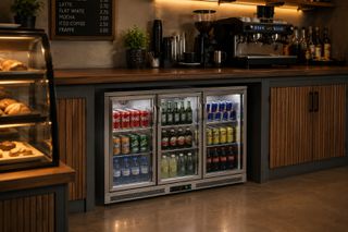 Βιτρίνα Ψυχόμενη Back Bar Με 3 Συρόμενες Πόρτες 133,5x50,5x89,5Cm DYNAMIC - Καινούργιο.