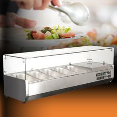 Βιτρίνα Ψυχόμενη Σαλατών Επιτραπέζια 5x1/3Gn 130,5x39,5x43,5Cm DYNAMIC - Καινούργια.