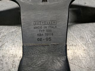 Τριάκτινο αυθεντικό δερμάτινο τιμόνι Momo Corse-thumb-6