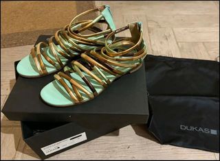 Σανδάλι Dukas aqua-bronze με φερμουάρ Νο 38