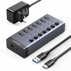 Ugreen Βάση Φόρτισης με 7 USB-A και Καλώδιο USB-C Power Delivery σε Γκρι χρώμα (CM481)