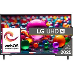 TV LG 43", 43UA74003LB LED, Ultra HD, Smart TV, Wi-Fi, 60Hz