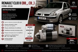 RENAULT CLIO II (BB_, CB_ ) (1998-2016) - Αντικατάσταση Μίζας