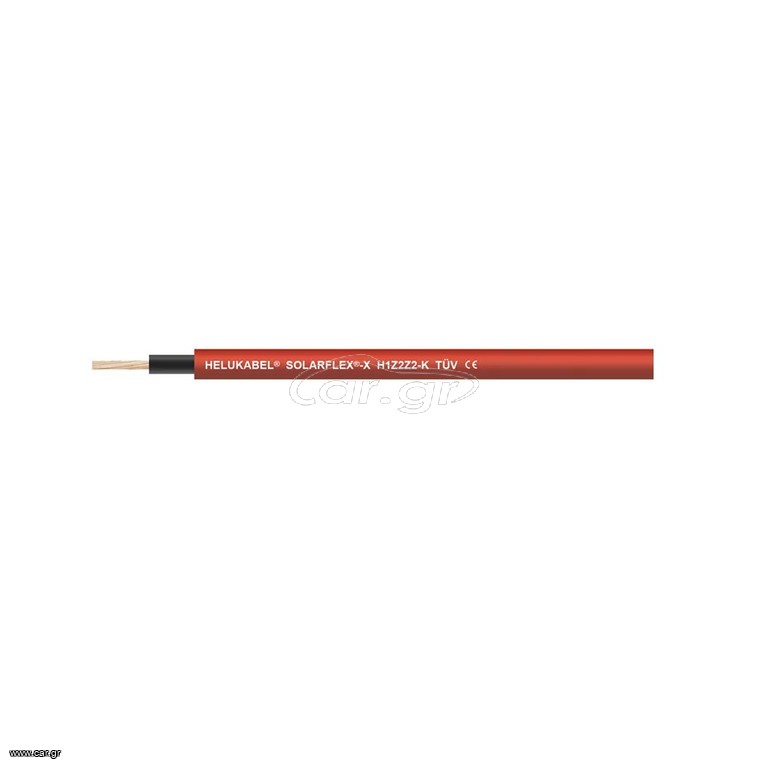 SOLARFLEX®-X H1Z2Z2-K 1×6 mm² – Υψηλής Θερμοκρασίας Καλώδιο Φωτοβολταϊκών Κόκκινο, ανα μέτρο