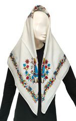 Βλάχα Παραδοσιακό Βαμβακερό Μαντήλι Ρούμελης 100x100cm Πολύχρωμο MARK202 WHITE-thumb-1
