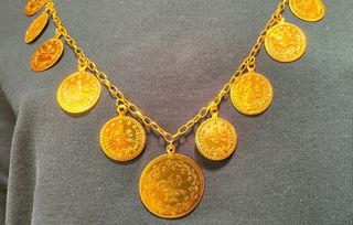 Παραδοσιακό Κολιέ με 15 Φλουριά Bronze 98cm MARK219 1 Σειρά Κολιέ BRONZE-267-thumb-1